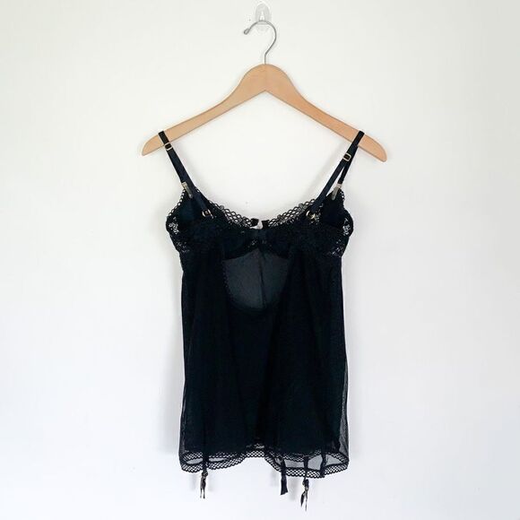 Victoria’s Secret Very Sexy black micro mesh stretch crochet lace bust camisole - Picture 8 of 13